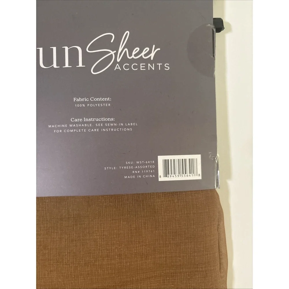 Sun Sheer Accents 4 Window Panels Brown w/ Silver Grommets 35 X 84